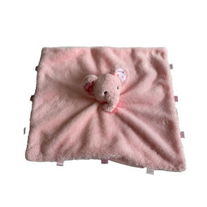 Kellytoy Pink Elephant Polka Dot Tags Baby Lovey Security Blanket Plush Toy Kids